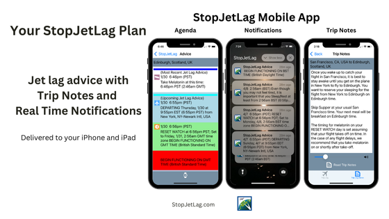 StopJetLag Mobile App for iPhone and iPad